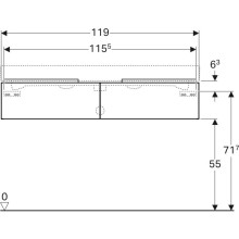 Тумба платина глянец 119 см Geberit iCon 840122000