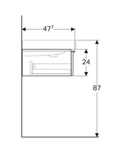 Тумба темно-серый матовый 119 см Geberit iCon 841221000