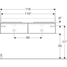 Тумба платина глянец 119 см Geberit iCon 840222000