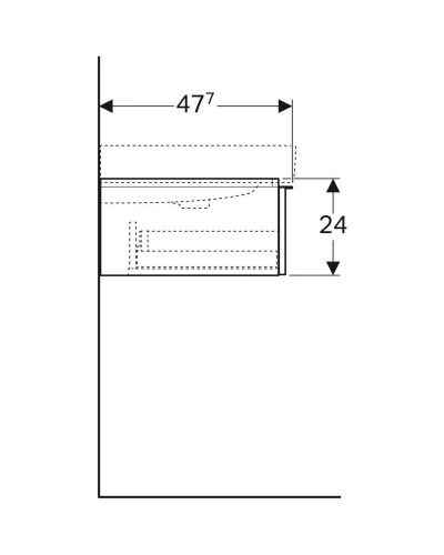 Тумба темно-серый матовый 59,5 см Geberit iCon 841261000
