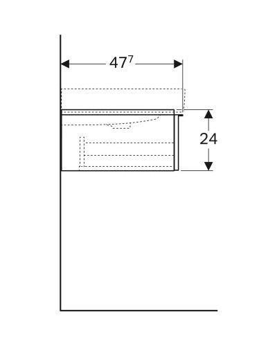 Тумба платина глянец 89 см Geberit iCon 840292000