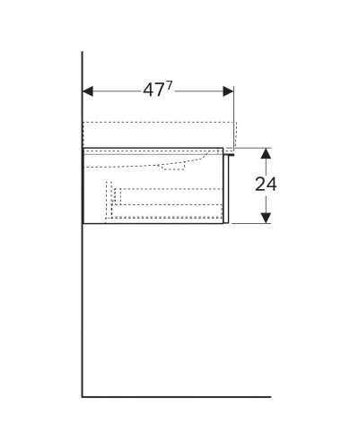 Тумба платина глянец 119 см Geberit iCon 840322000