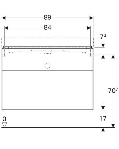 Тумба платина глянец 89 см Geberit iCon 840392000