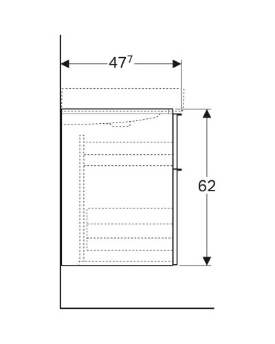 Тумба платина глянец 74 см Geberit iCon 840377000