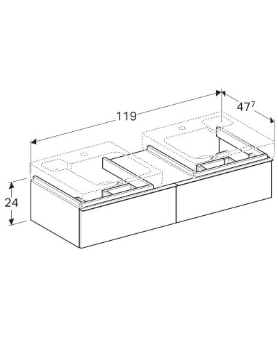 Тумба натуральный дуб 119 см Geberit iCon 841322000