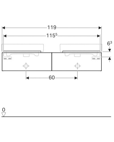 Тумба натуральный дуб 119 см Geberit iCon 841322000