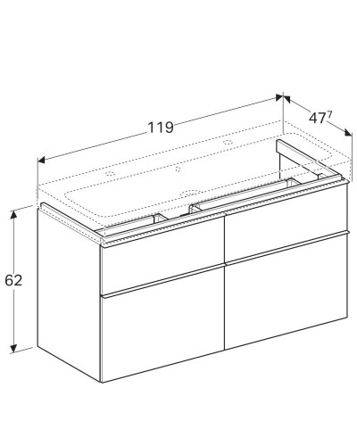 Тумба белый глянец 119 см Geberit iCon 840420000