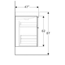 Тумба платина глянец 119 см Geberit iCon 840422000