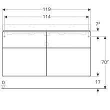 Тумба платина глянец 119 см Geberit iCon 840422000