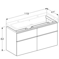 Тумба натуральный дуб 119 см Geberit iCon 841422000