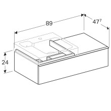 Тумба белый глянец 89 см Geberit iCon 840490000