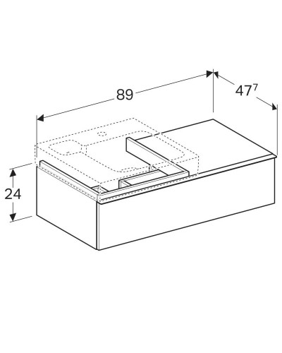 Тумба белый глянец 89 см Geberit iCon 840490000