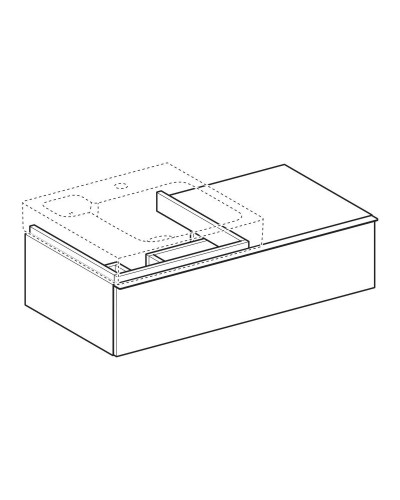 Тумба платина глянец 89 см Geberit iCon 840592000