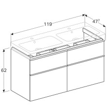 Тумба белый глянец 119 см Geberit iCon 840520000