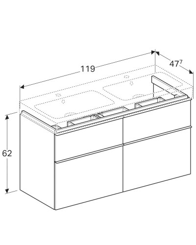 Тумба белый глянец 119 см Geberit iCon 840520000