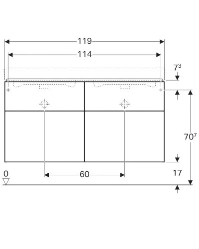 Тумба белый глянец 119 см Geberit iCon 840520000