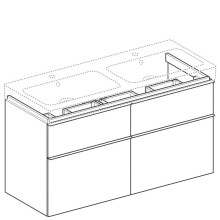 Тумба темно-серый матовый 119 см Geberit iCon 841521000