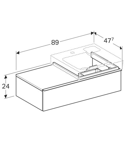 Тумба натуральный дуб 89 см Geberit iCon 841592000