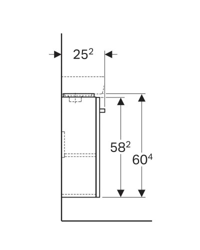Тумба светло-серый глянец/светло-серый матовый 34,8 см Geberit Renova Compact 862041000
