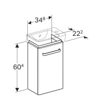 Тумба светло-серый глянец/светло-серый матовый 34,8 см Geberit Renova Compact 862041000