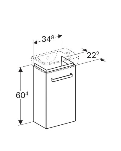 Тумба светло-серый глянец/светло-серый матовый 34,8 см Geberit Renova Compact 862041000