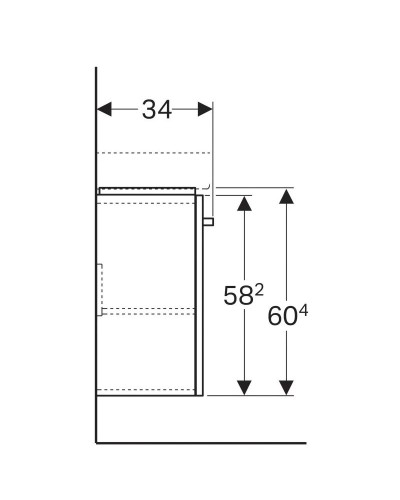 Тумба белый глянец/белый матовый 40 см Geberit Renova Compact 862045000