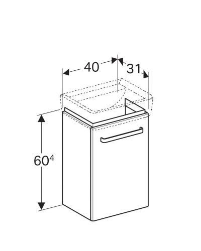 Тумба белый глянец/белый матовый 40 см Geberit Renova Compact 862045000