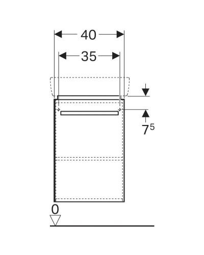 Тумба светло-серый глянец/светло-серый матовый 40 см Geberit Renova Compact 862046000