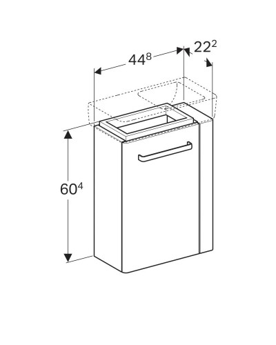Тумба светло-серый глянец/светло-серый матовый 44,8 см Geberit Renova Compact 862051000