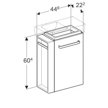 Тумба белый глянец/белый матовый 44,8 см Geberit Renova Compact 862250000