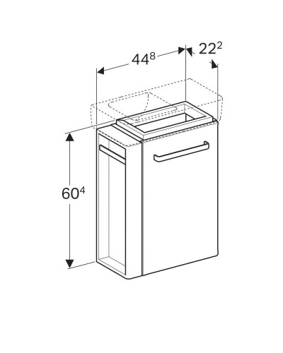 Тумба светло-серый глянец/светло-серый матовый 44,8 см Geberit Renova Compact 862251000