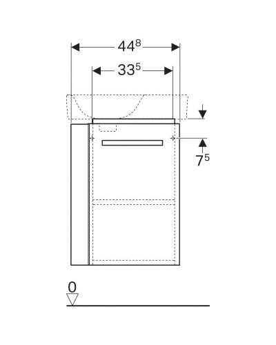 Тумба светло-серый глянец/светло-серый матовый 44,8 см Geberit Renova Compact 862251000