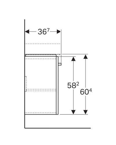 Тумба белый глянец/белый матовый 50 см Geberit Renova Compact 862055000