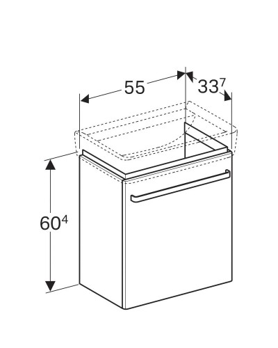 Тумба белый глянец/белый матовый 55 см Geberit Renova Compact 862060000
