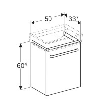 Тумба светло-серый глянец/светло-серый матовый 50 см Geberit Renova Compact 862056000