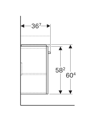 Тумба светло-серый глянец/светло-серый матовый 55 см Geberit Renova Compact 862061000