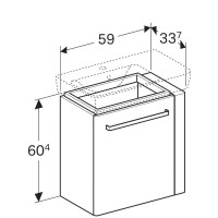 Тумба светло-серый глянец/светло-серый матовый 59 см Geberit Renova Compact 862066000