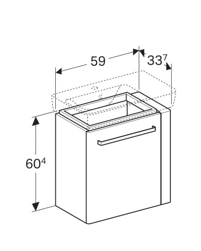 Тумба светло-серый глянец/светло-серый матовый 59 см Geberit Renova Compact 862066000