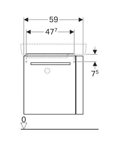Тумба светло-серый глянец/светло-серый матовый 59 см Geberit Renova Compact 862066000