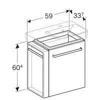 Тумба светло-серый глянец/светло-серый матовый 59 см Geberit Renova Compact 862266000
