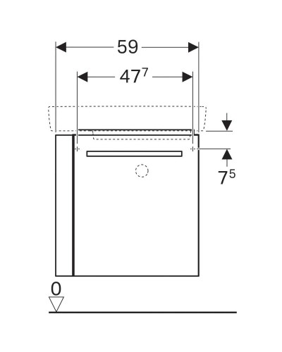 Тумба светло-серый глянец/светло-серый матовый 59 см Geberit Renova Compact 862266000