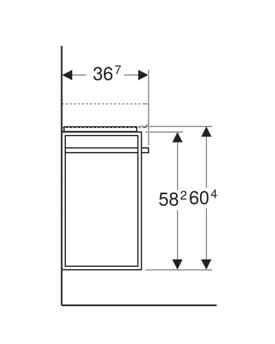 Тумба светло-серый глянец/светло-серый матовый 59 см Geberit Renova Compact 862266000
