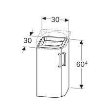 Тумба белый глянец/белый матовый 30х30 см Geberit Renova Compact 862132000