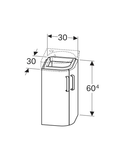Тумба белый глянец/белый матовый 30х30 см Geberit Renova Compact 862132000