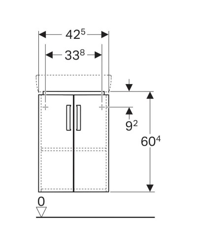 Тумба светло-серый глянец/светло-серый матовый 30х30 см Geberit Renova Compact 862133000