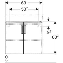 Тумба светло-серый глянец/светло-серый матовый 48,2х48,2 см Geberit Renova Compact 862151000
