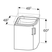 Тумба светло-серый глянец/светло-серый матовый 48,2х48,2 см Geberit Renova Compact 862151000