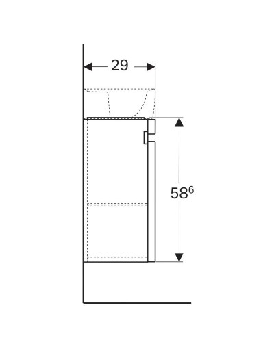 Тумба темно-серый матовый 39,4 см Geberit Renova Plan 869046000
