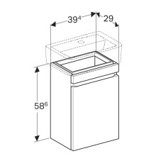 Тумба темно-серый матовый 39,4 см Geberit Renova Plan 869046000
