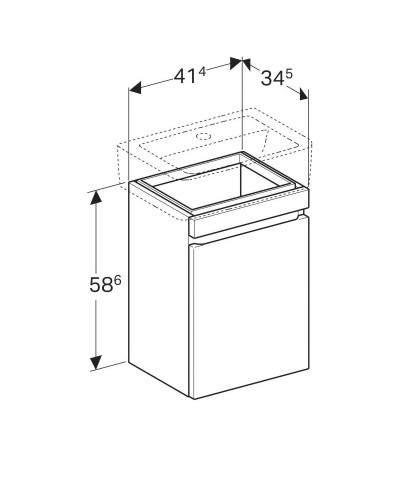 Тумба темно-серый матовый 41,4 см Geberit Renova Plan 869051000